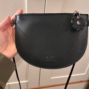 Zac posen mini crossbody bag with flower charm. NWOT black.